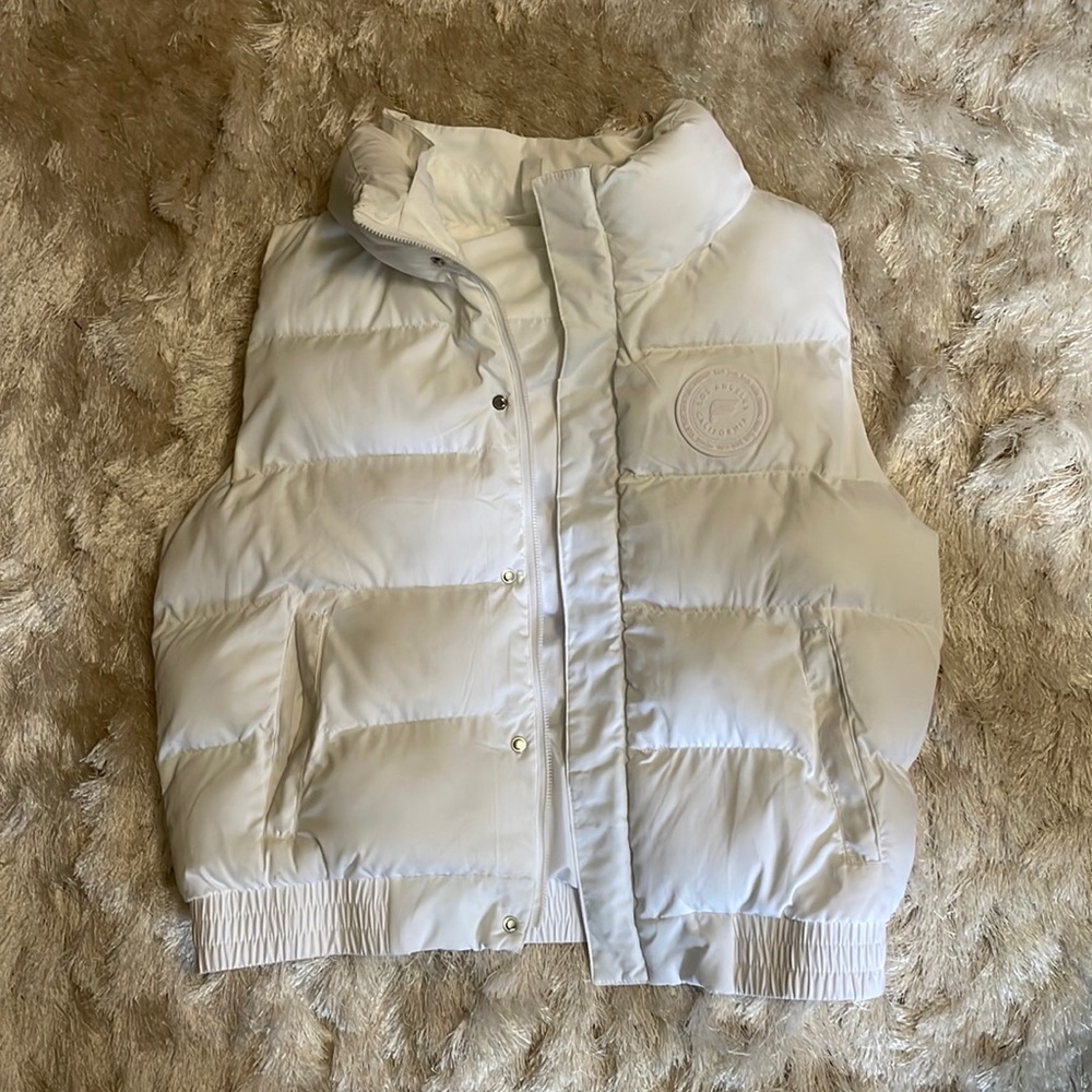 White puffer vest